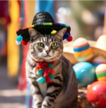 Plush Cat Wide-Brim Fisherman Hat - Image 3